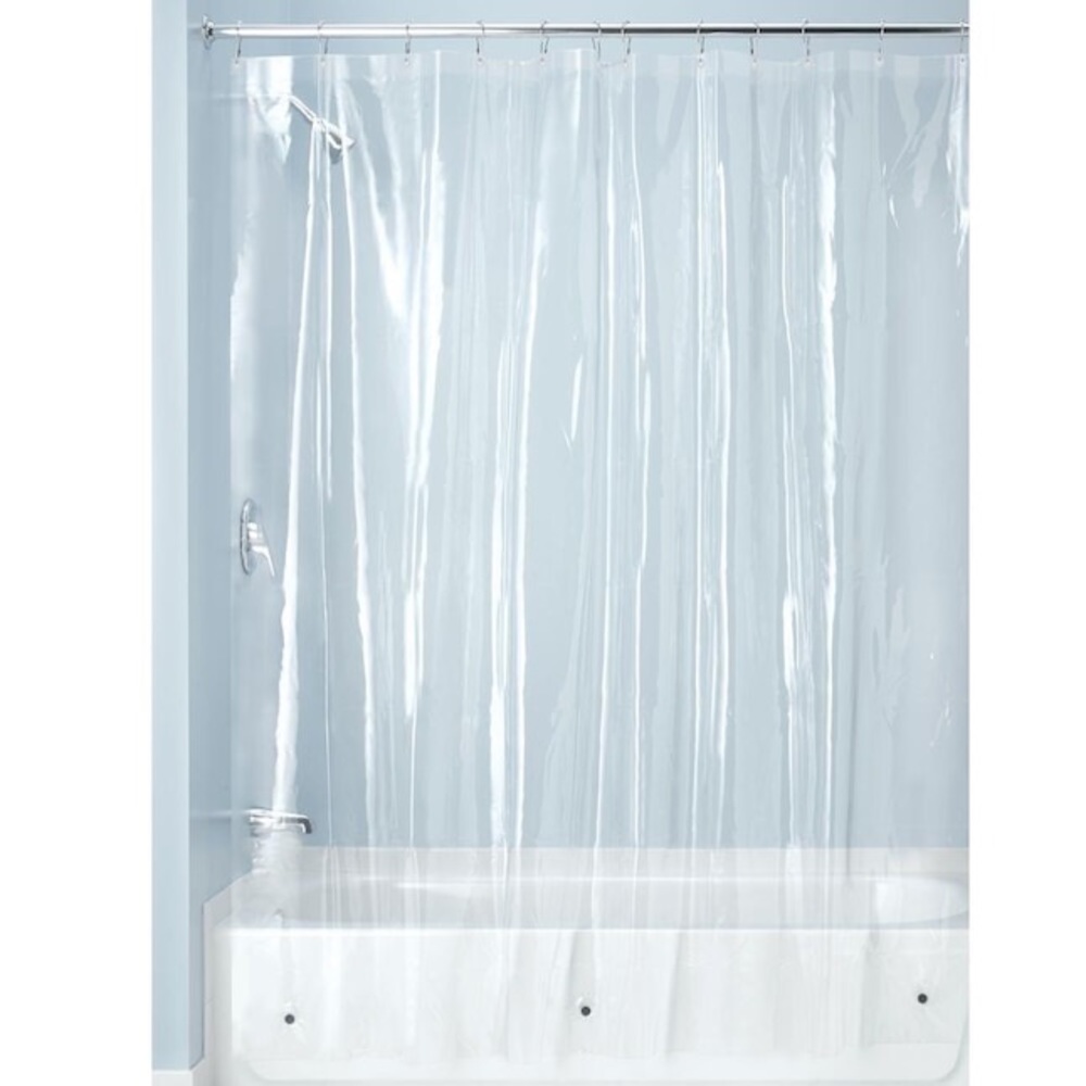 InterDesign PEVA 72-in Large Clear Solid Mildew Resistant Eva/Peva Shower Liner